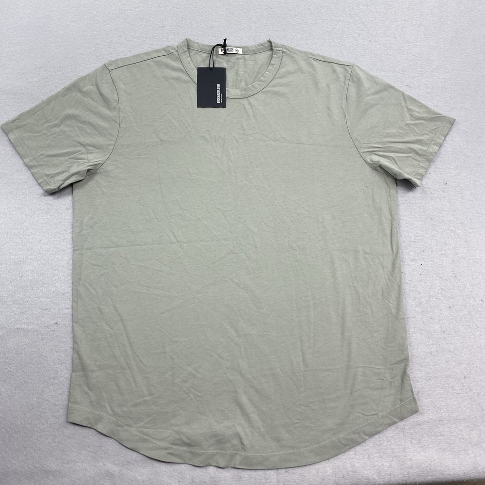 Buck Mason T Shirt Mens Medium Green Courtyard Curved Hem Tee Pima Cotton